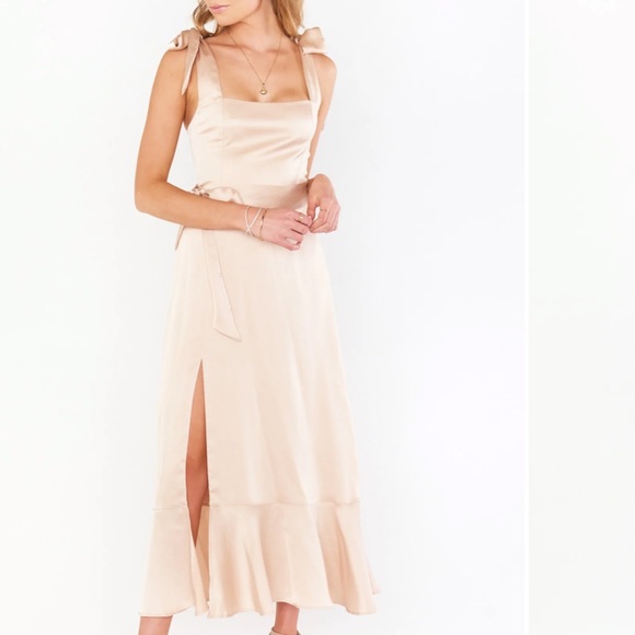 “Show Me Your Mumu” Claire Midi Dress in Champagne - Picture 2 of 3